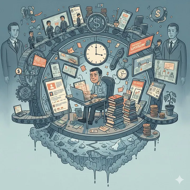 ภาพจาก AI: Google Gemini “ทุนนิยมกับโรคซึมเศร้า”